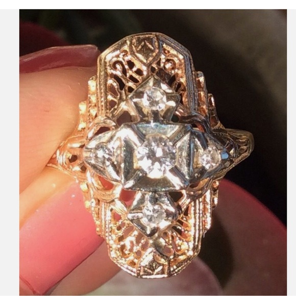 New diamond 14k solid gold ring size 6 Sundance Charm - Picture 5 of 12